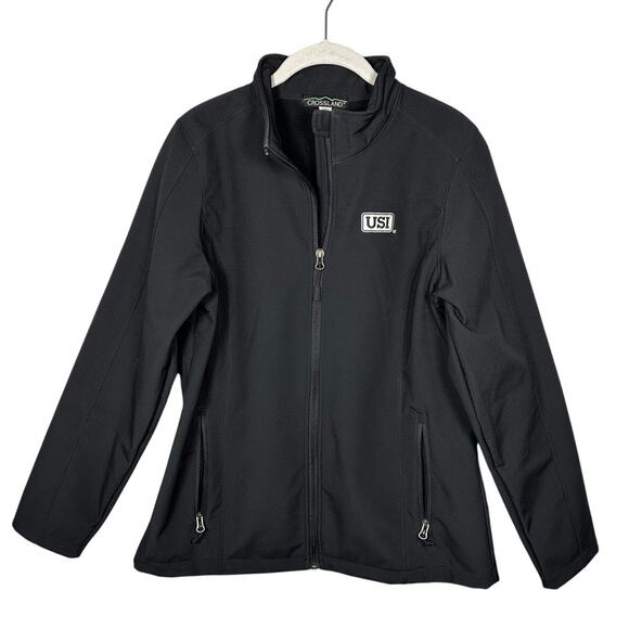 Crossland Black Zipper Front Fleece Lined Jacket Women's Large - Picture 1 of 7